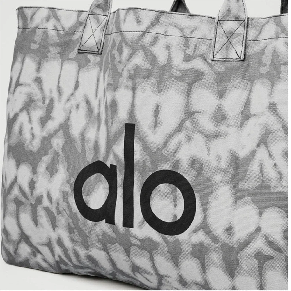FINAL PRICE! Alo Yoga Oversized Iconic Shopper Tote Bag in Gray 100%  Cotton Bag - Picture 4 of 11